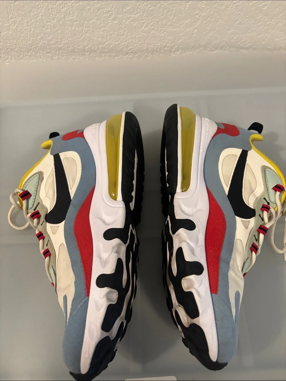 Nike Air Max 270 React Bauhaus Sneakers SZ 9.4 White Multicolor Athletic active
